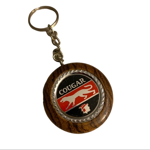 Mercury Cougar African Rare Zebra-wood Keychain Key Ring - Picture 4 of 6